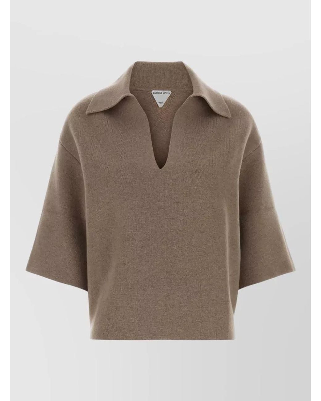 Bottega Veneta Natural Cashmere Polo Sweatshirt