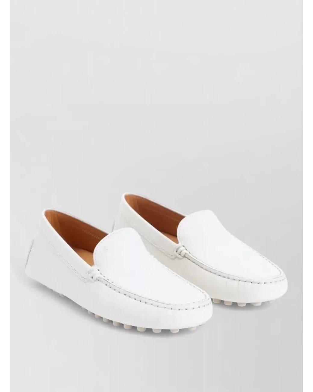 Tod's White Leather Loafers
