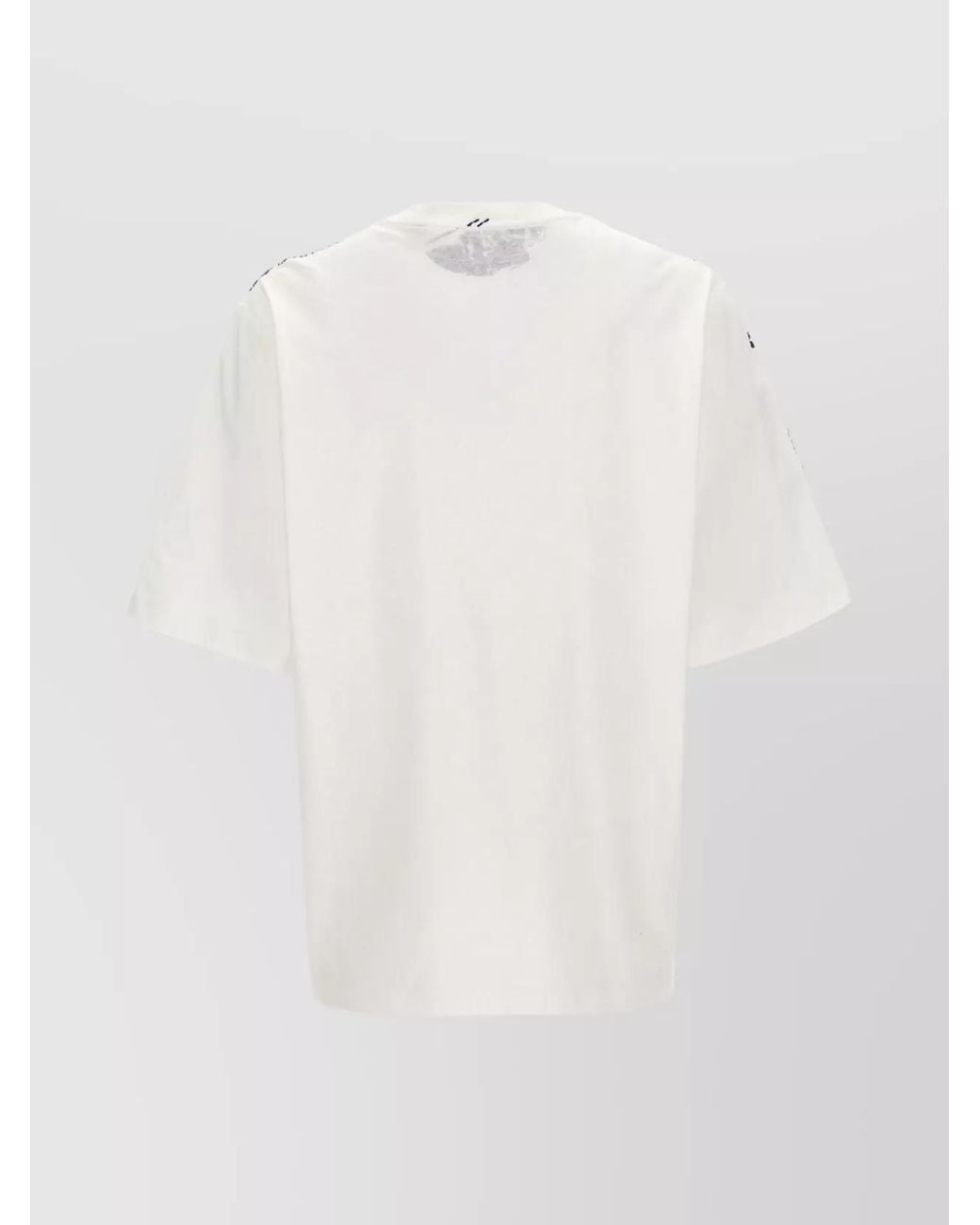 Burberry White Cotton Logo Print Short-Sleeve T-Shirt for men