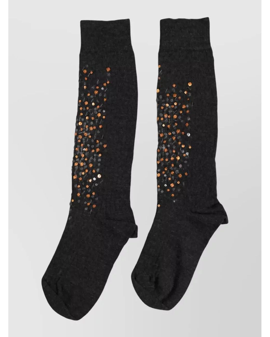Dolce & Gabbana Black Sequined Knee-High Socks