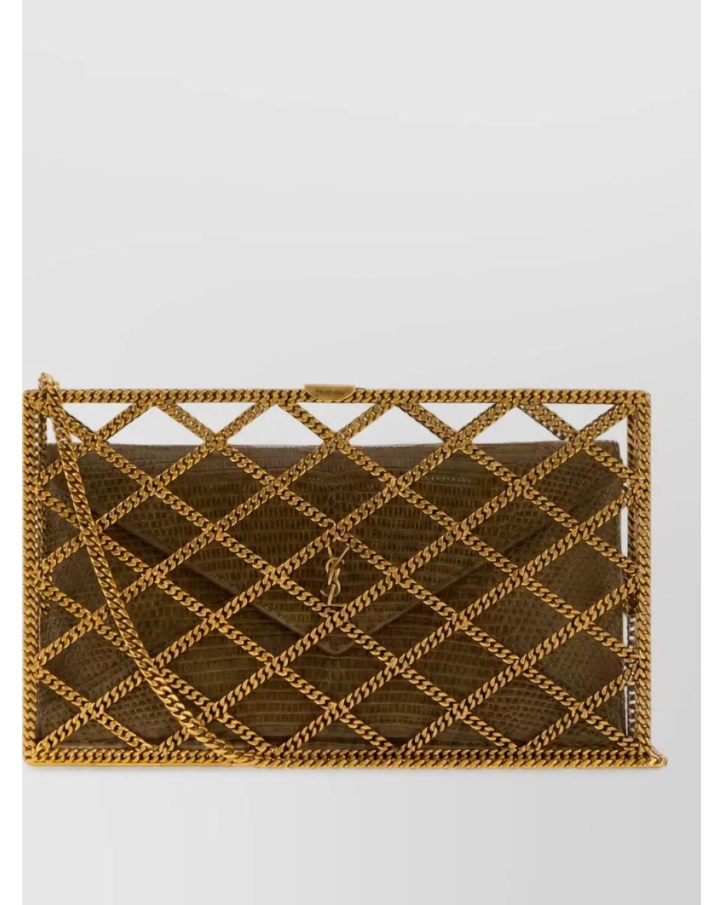 Saint Laurent Metallic Large Metal Clutch Bag
