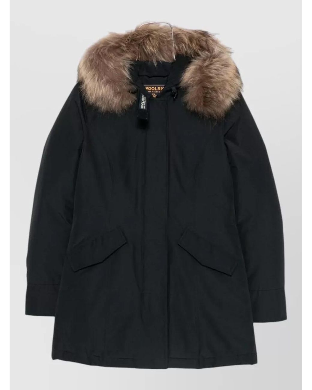 Woolrich Black Arctic Raccoon Puffer Jacket