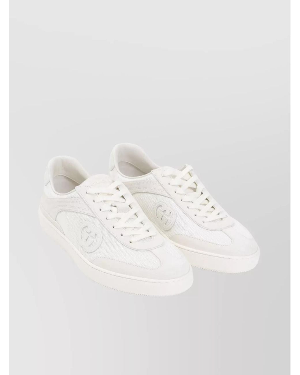 Gucci White Suede Low-Top Sneakers for men