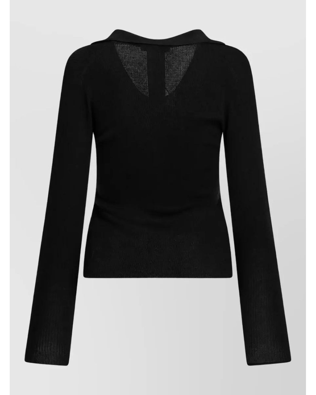 Max Mara Black Cashmere Polo Sweatshirt