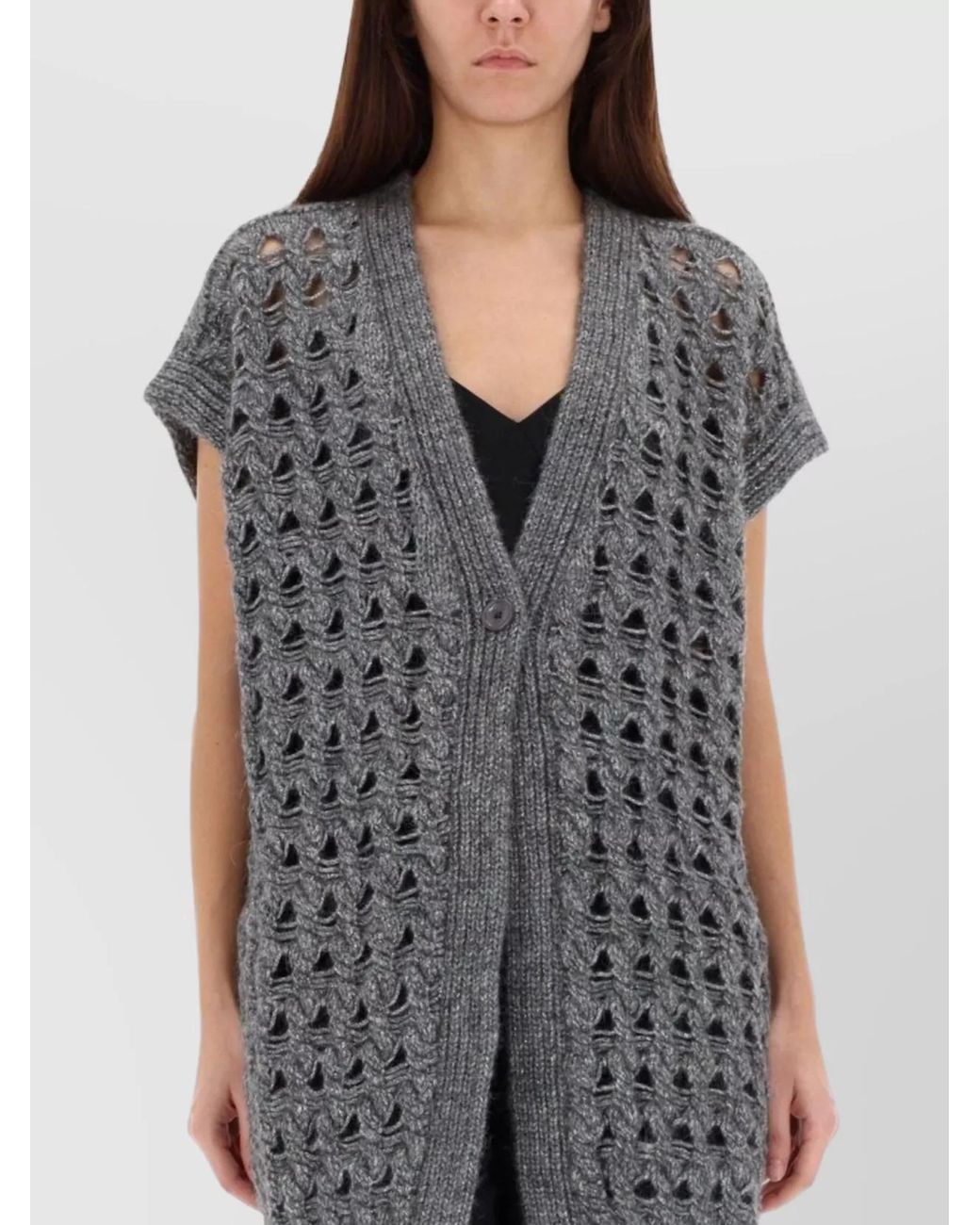 Herno Gray Vest With Perforated Workmanship
