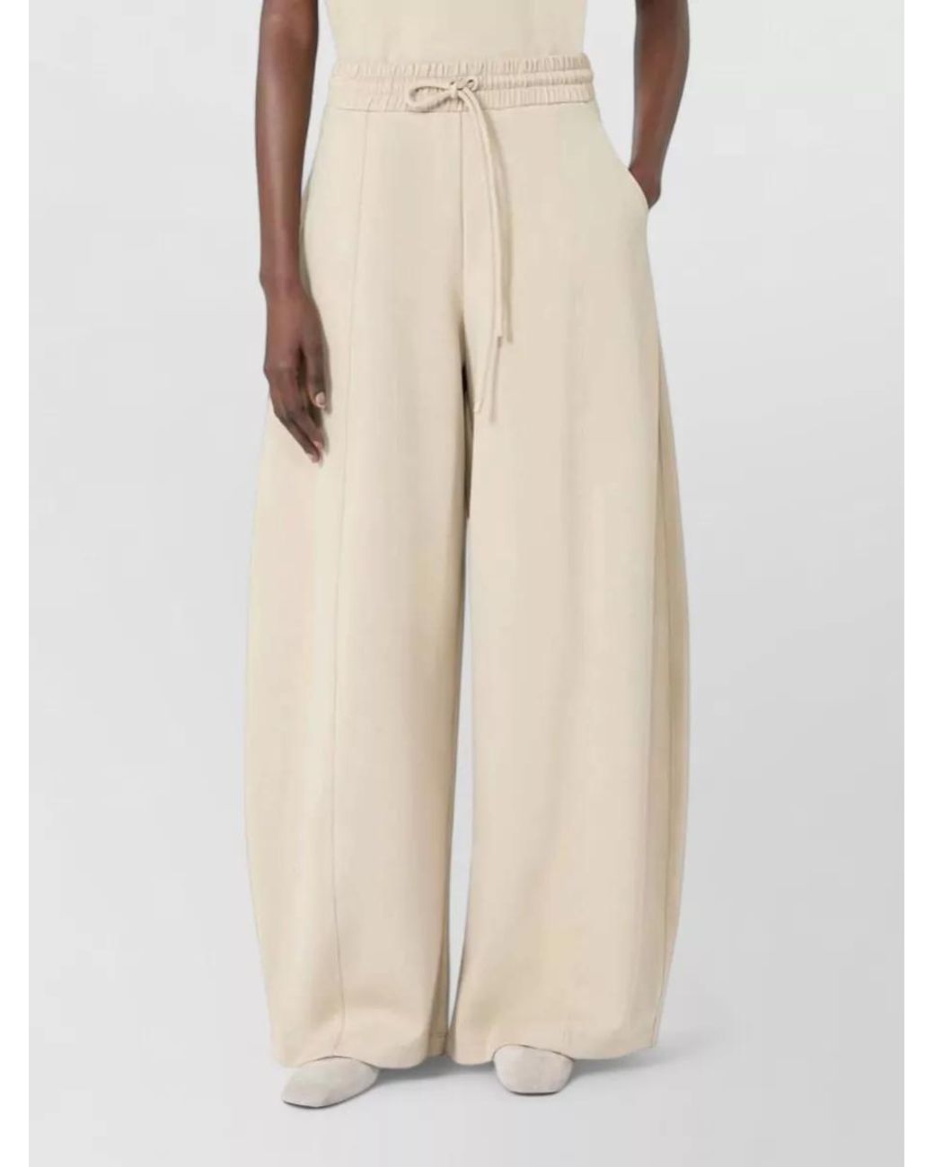 Max Mara Natural Technical Jersey Barrel-Leg Trousers