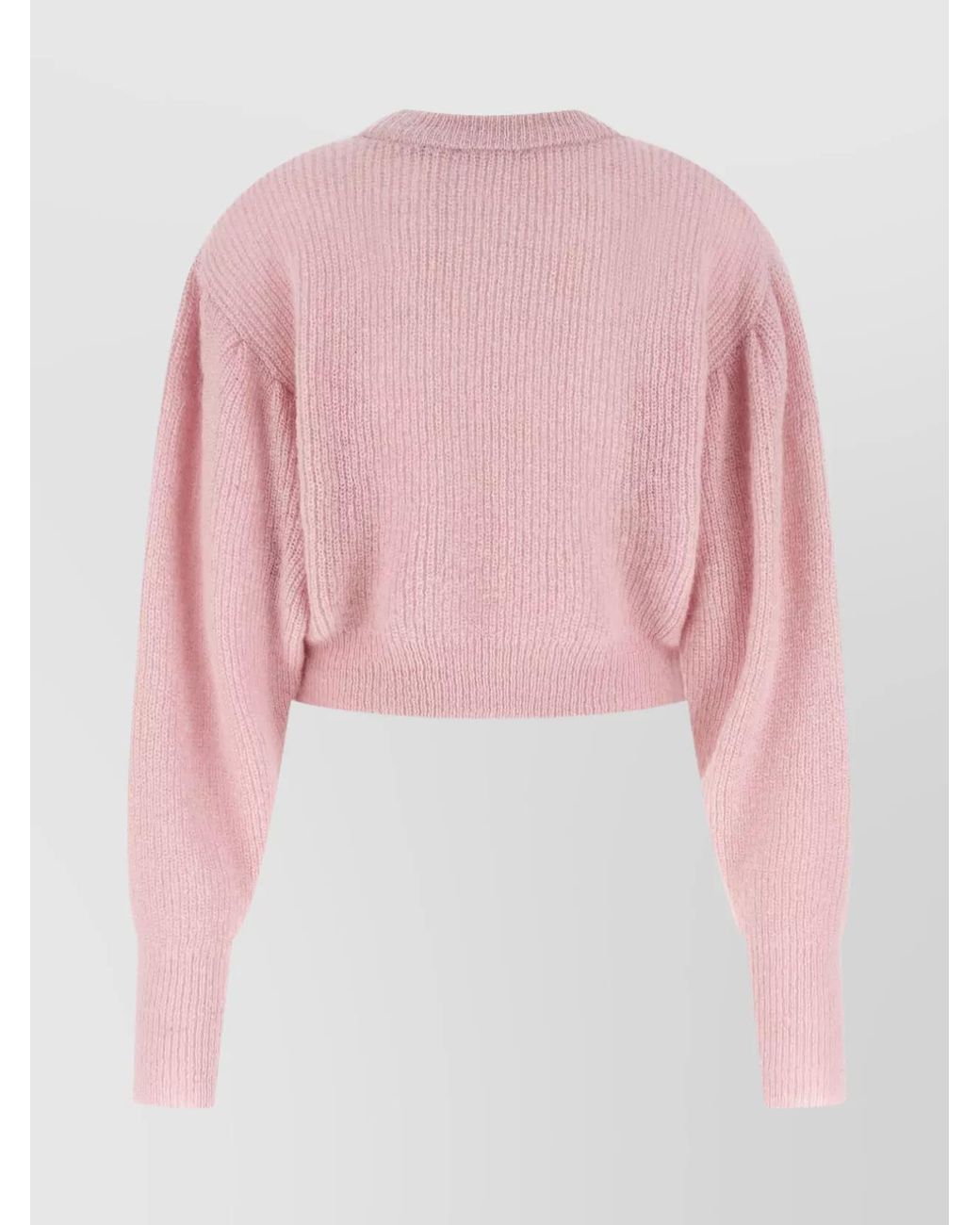 ROTATE BIRGER CHRISTENSEN Pink Alpaca-Blend Cropped Long-Sleeve Knit Puff Jumper