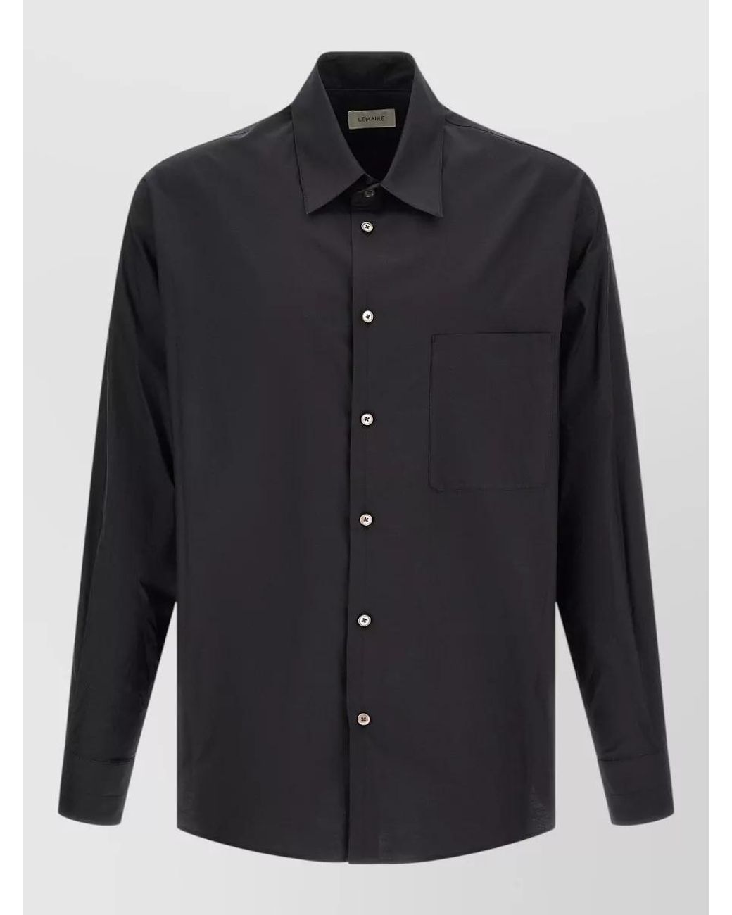 Lemaire Blue Silk Blend Regular Fit Shirt for men