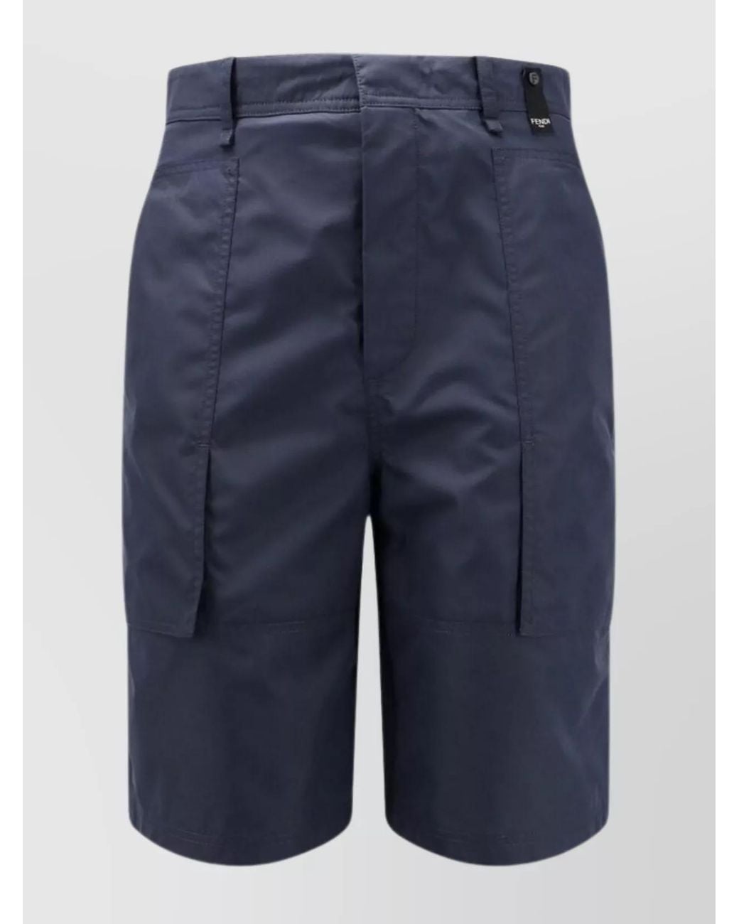 Fendi Blue Cotton-Blend Cargo Shorts for men