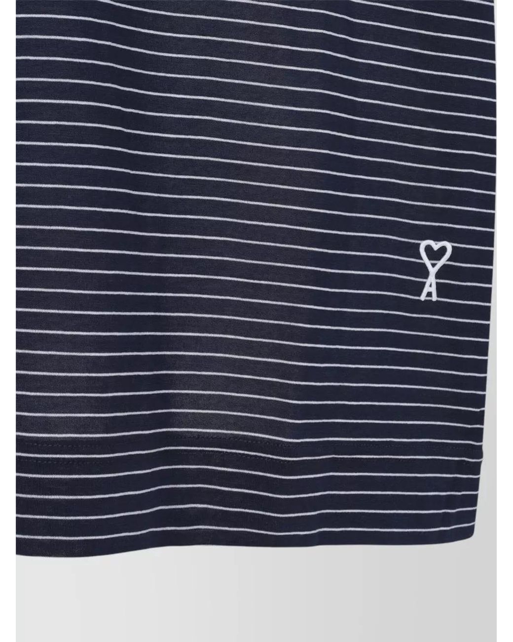 AMI Blue Striped Boxy Fit Polo Shirt for men