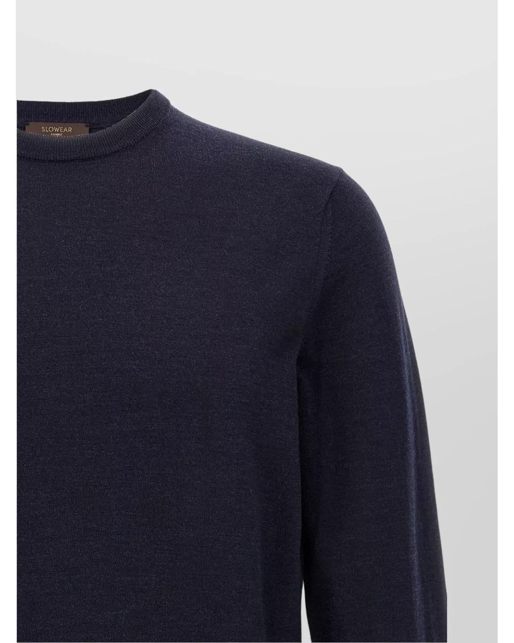 Zanone Blue Wool Crew-Neck Jumper for men