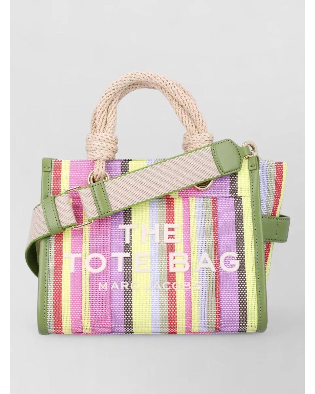 Marc Jacobs Pink The Tote Bag Small Striped Tote Bag