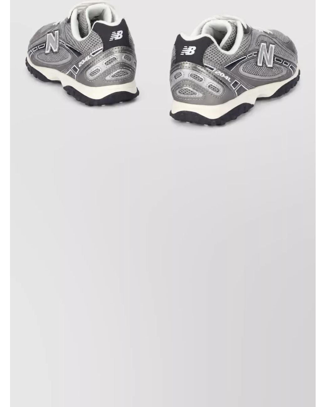 New Balance White Calfskin Mesh Lace-Up Sneakers