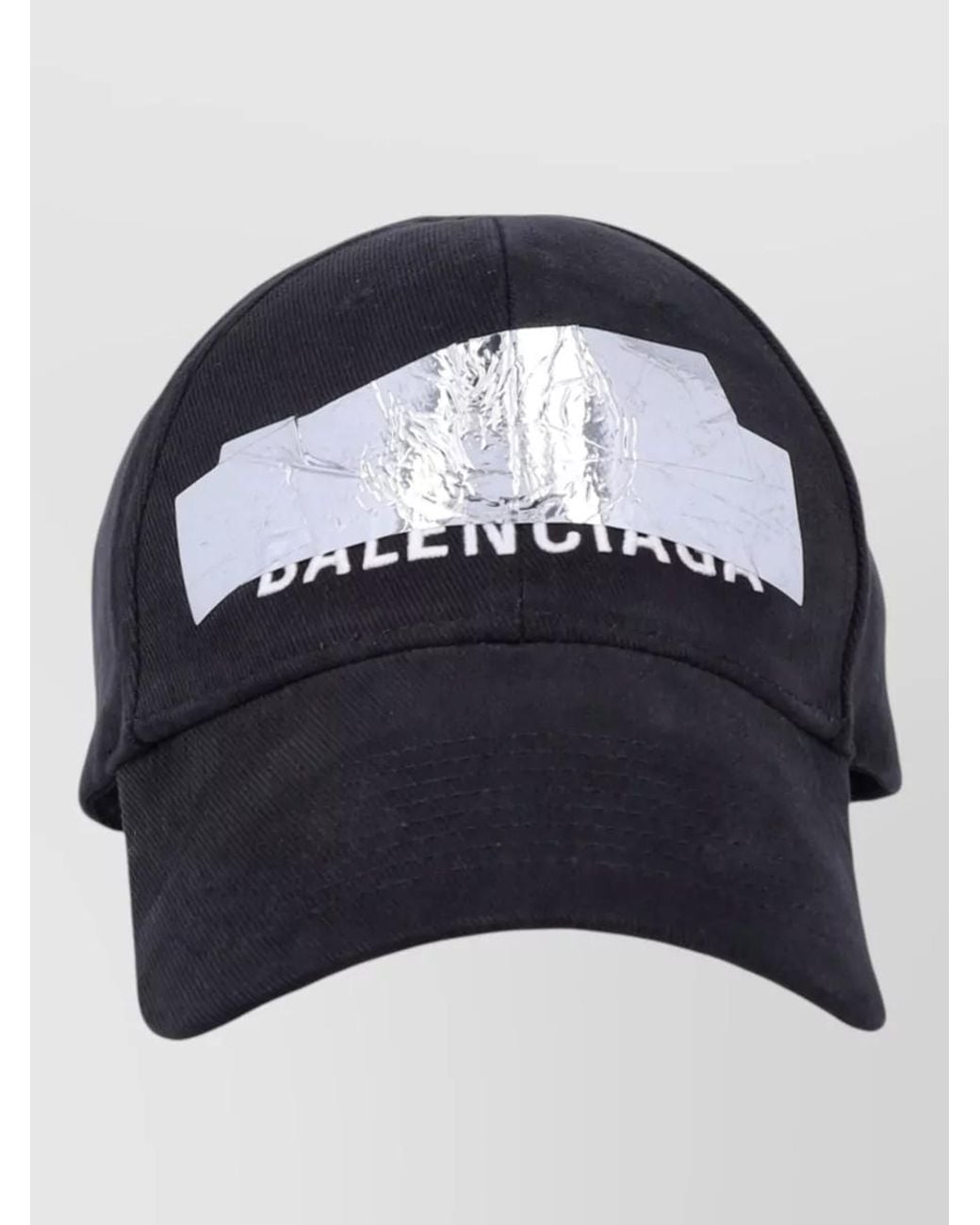 Balenciaga Blue Cotton Logo Appliqué Baseball Cap for men