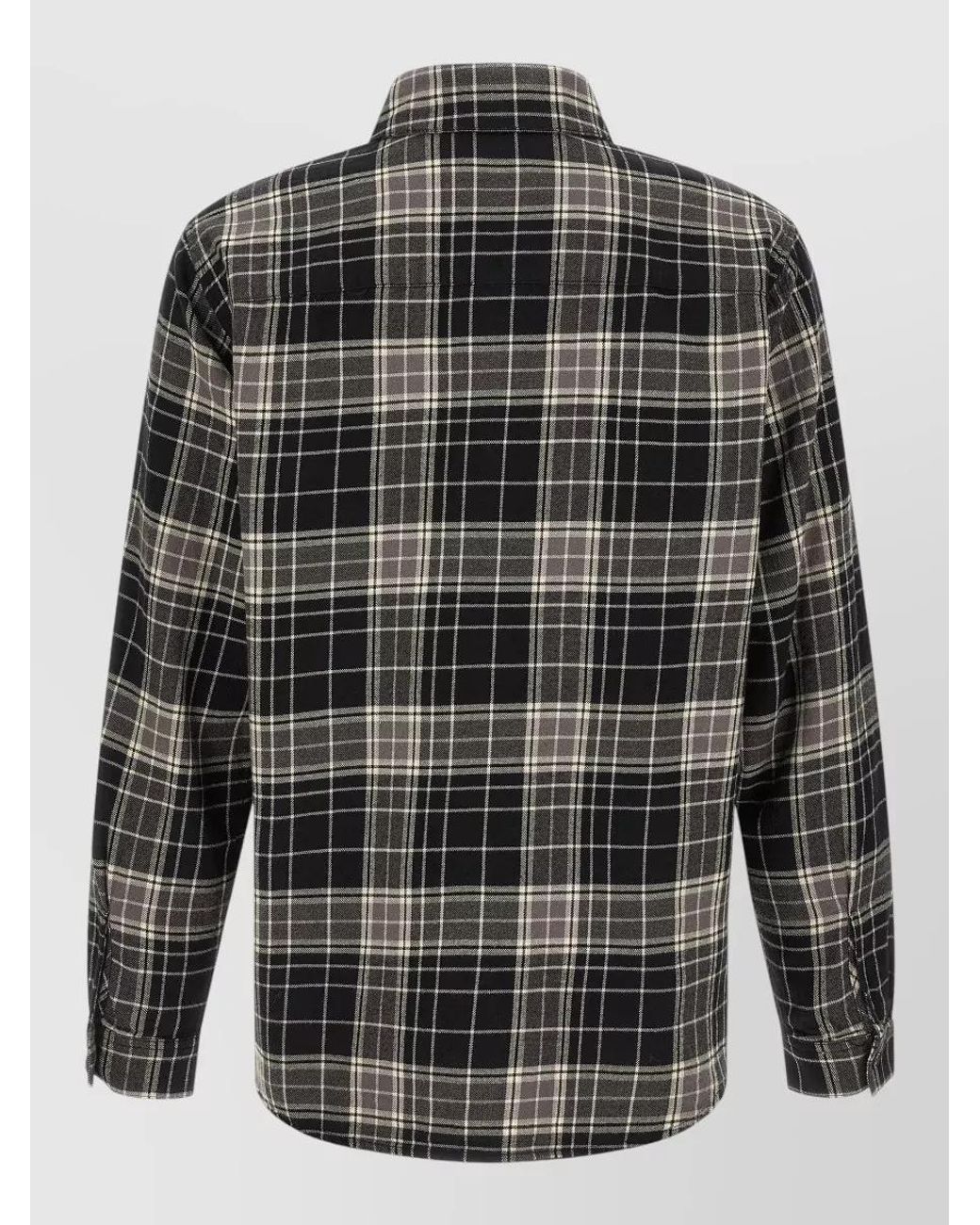 DIESEL Gray Checked Cotton Long-Sleeve Shirt for men