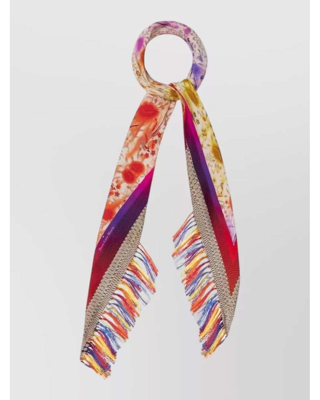 Pierre Louis Mascia White Printed Silk Scarf
