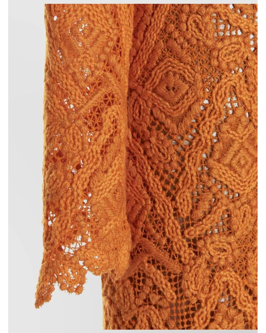 Ermanno Scervino Orange Macramé Lace Mini Dress