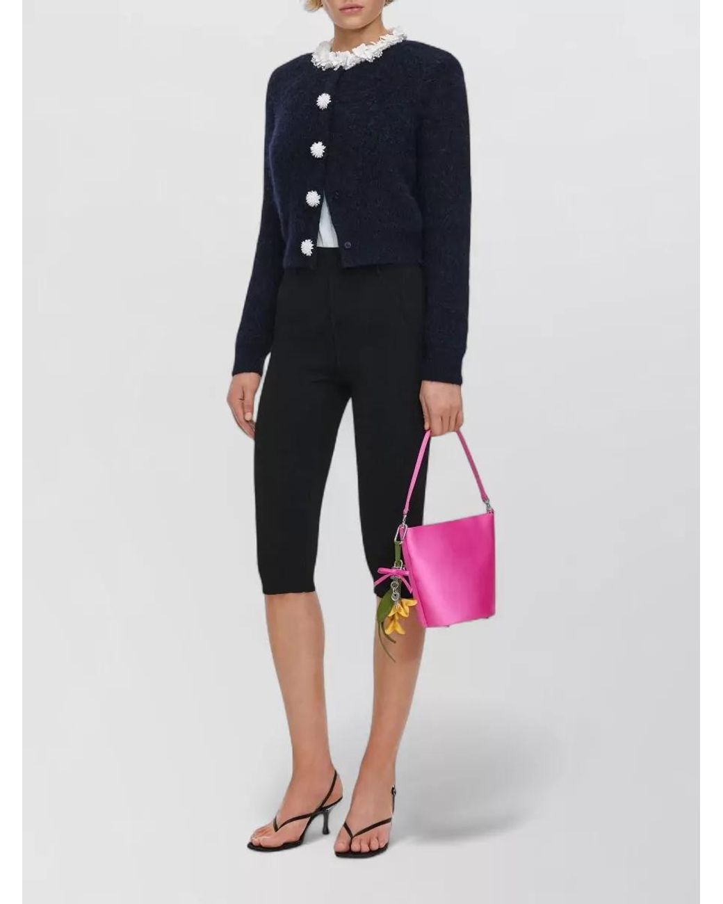 Self-Portrait Blue Embellished Cropped Cardigan