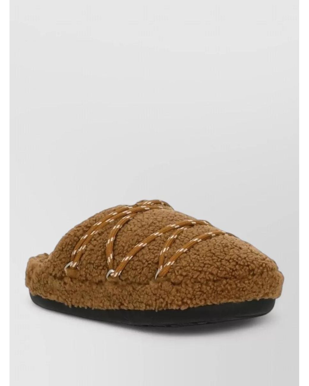 Moon Boot Brown Shearling Slippers