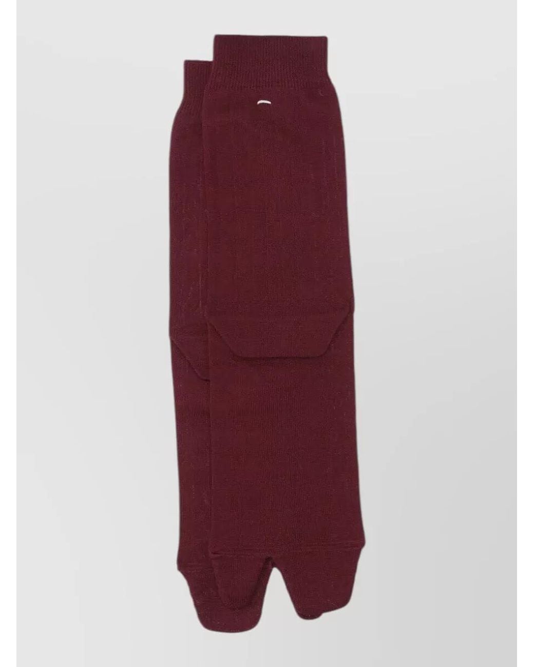 Maison Margiela Purple Ribbed Knit Socks