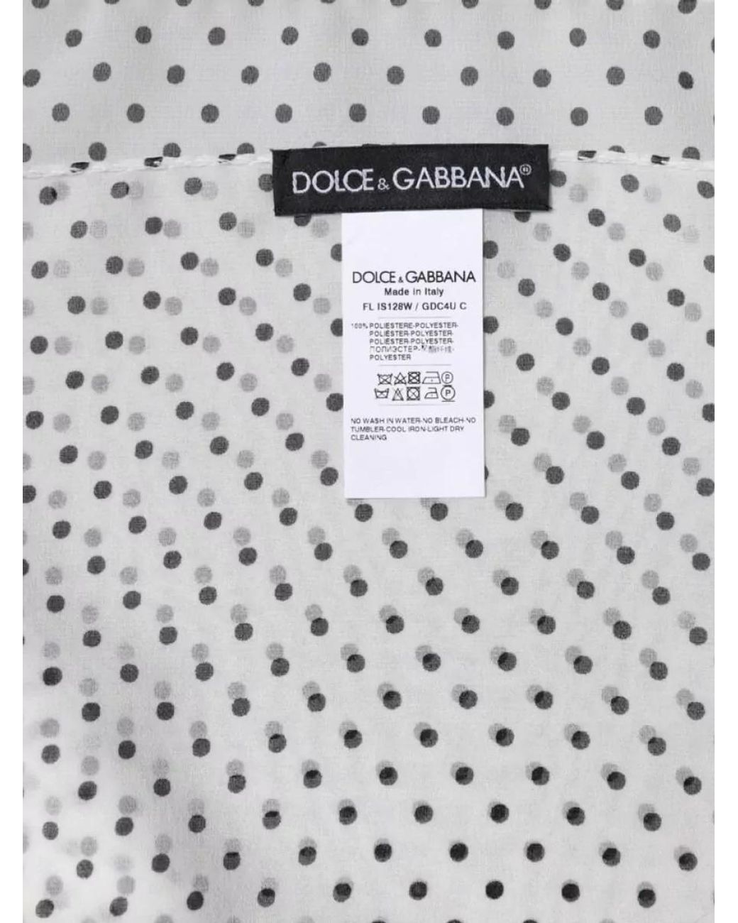 Dolce & Gabbana Gray Polka-Dot Scarf