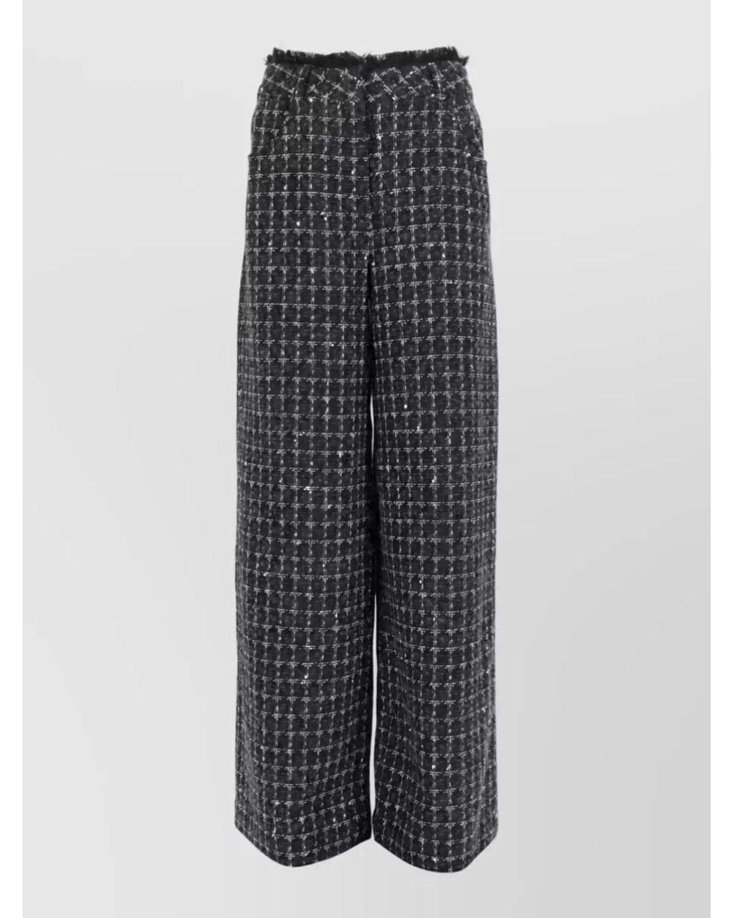 MSGM Gray Wide-Leg Trousers