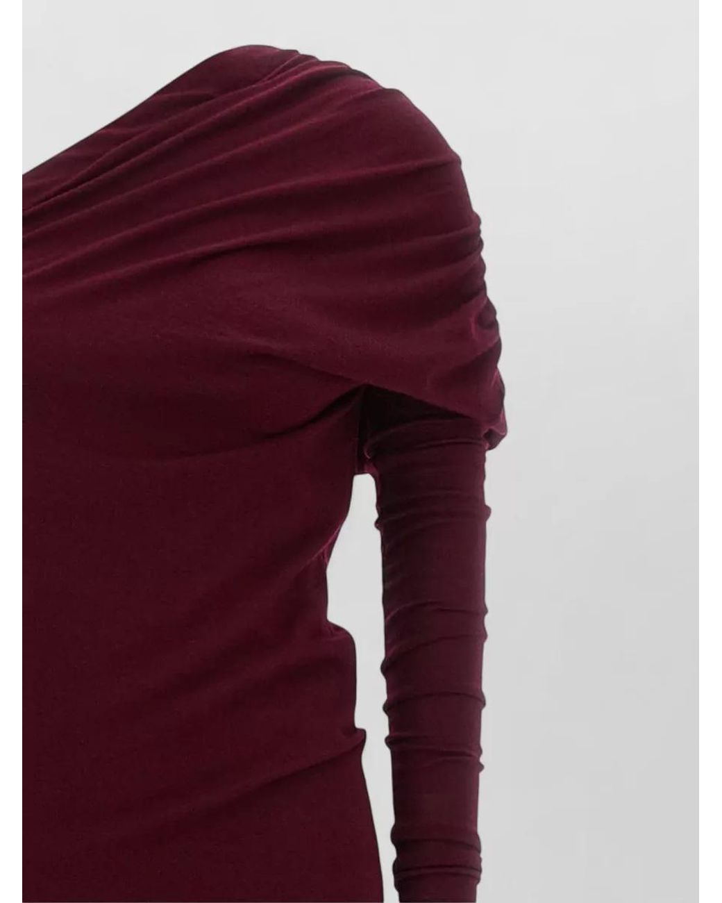 ARMARIUM Purple Cashmere One-Shoulder Asymmetric Draped Maxi Dress