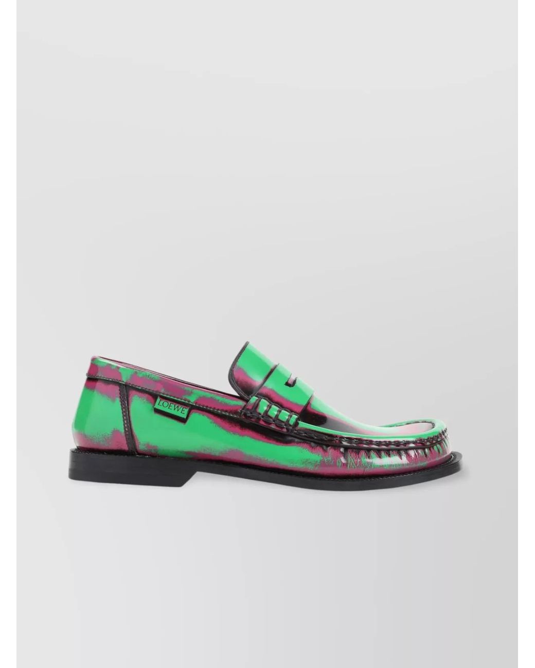 Loewe Green Leather Loafers