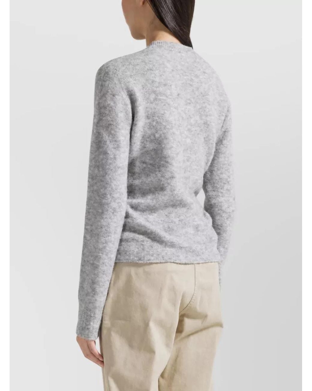 SEVENTY VENEZIA Gray Alpaca Wool Crew-Neck Sweater