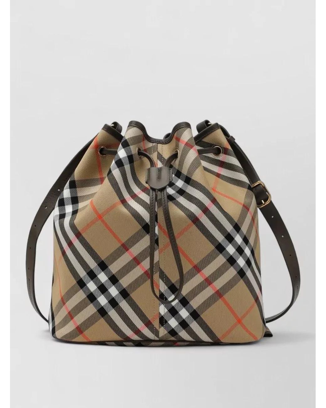 Burberry Metallic Check Bucket Bag