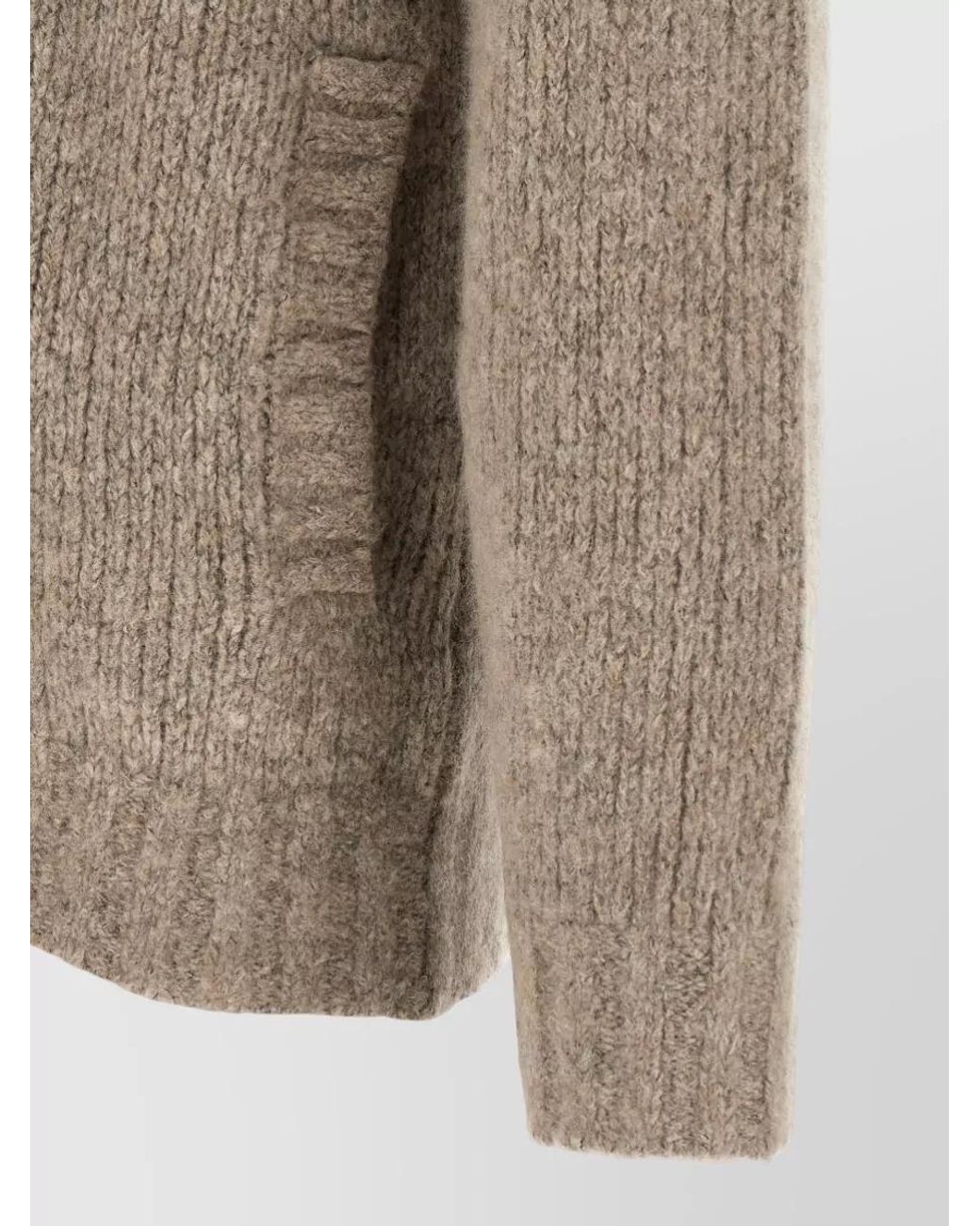 Brunello Cucinelli Gray Cashmere Silk High-Neck Zip Cardigan for men