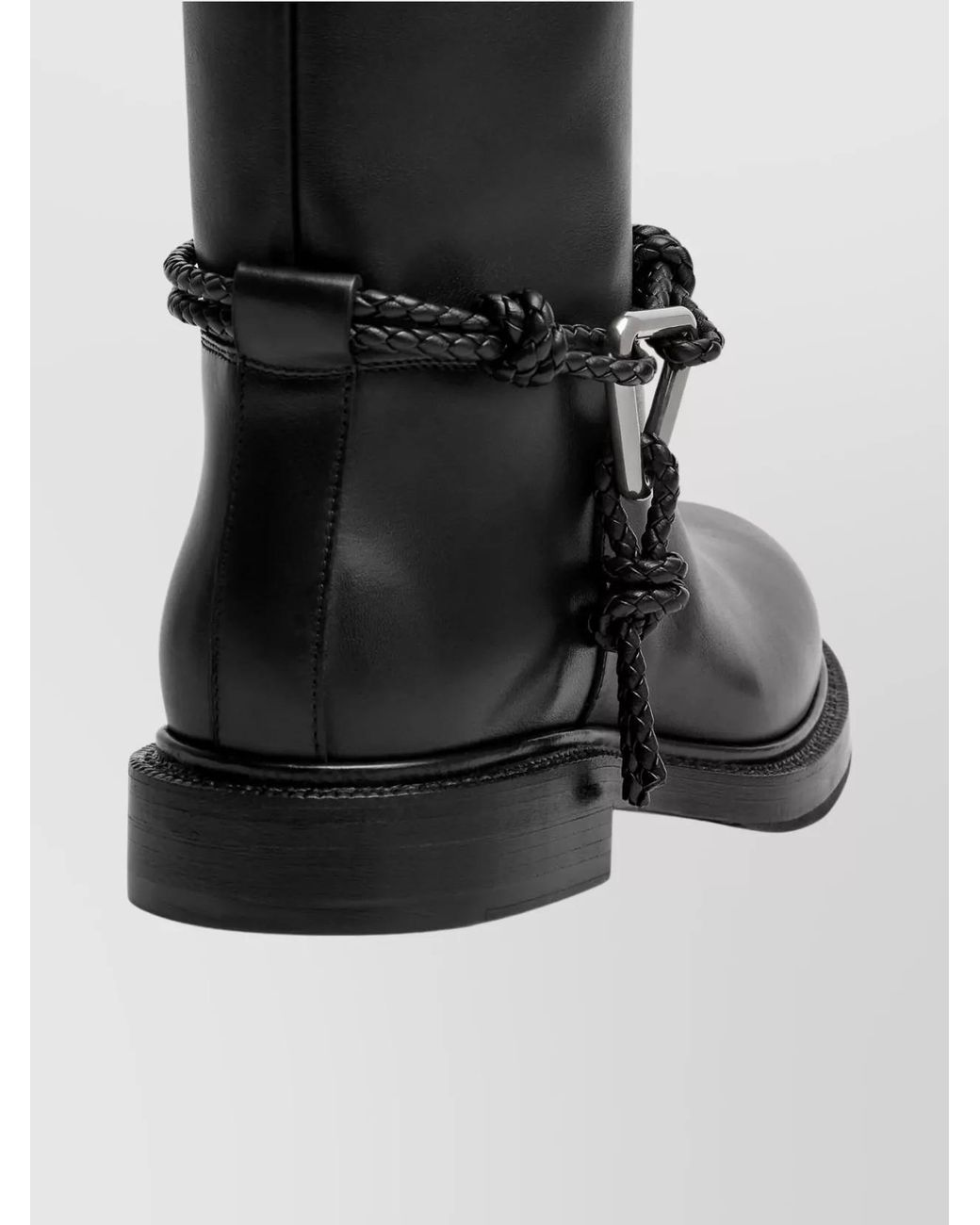 Bottega Veneta Black Calf Leather Knee-High Boots