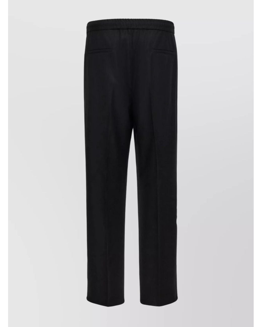 Brunello Cucinelli Black Virgin Wool Straight-Leg Trousers for men