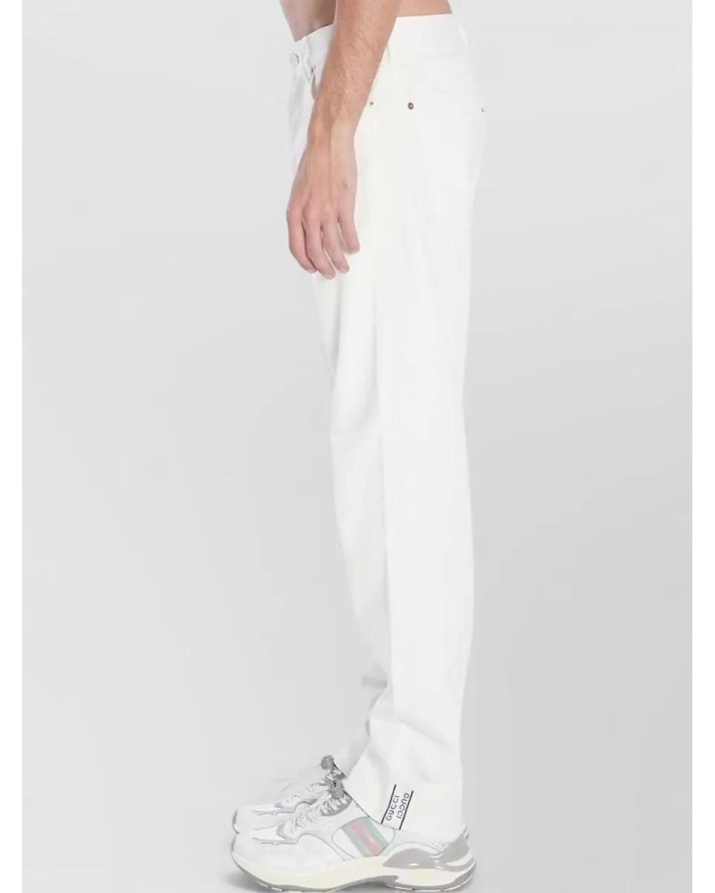 Gucci White Denim Straight-Leg Trousers for men