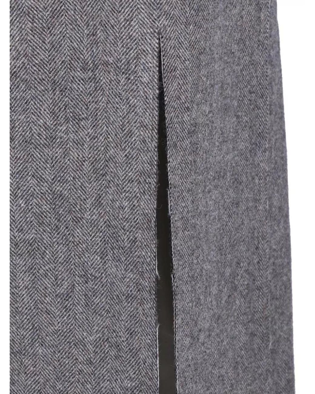 Maison Margiela Gray Wool Knee-Length Midi Dress