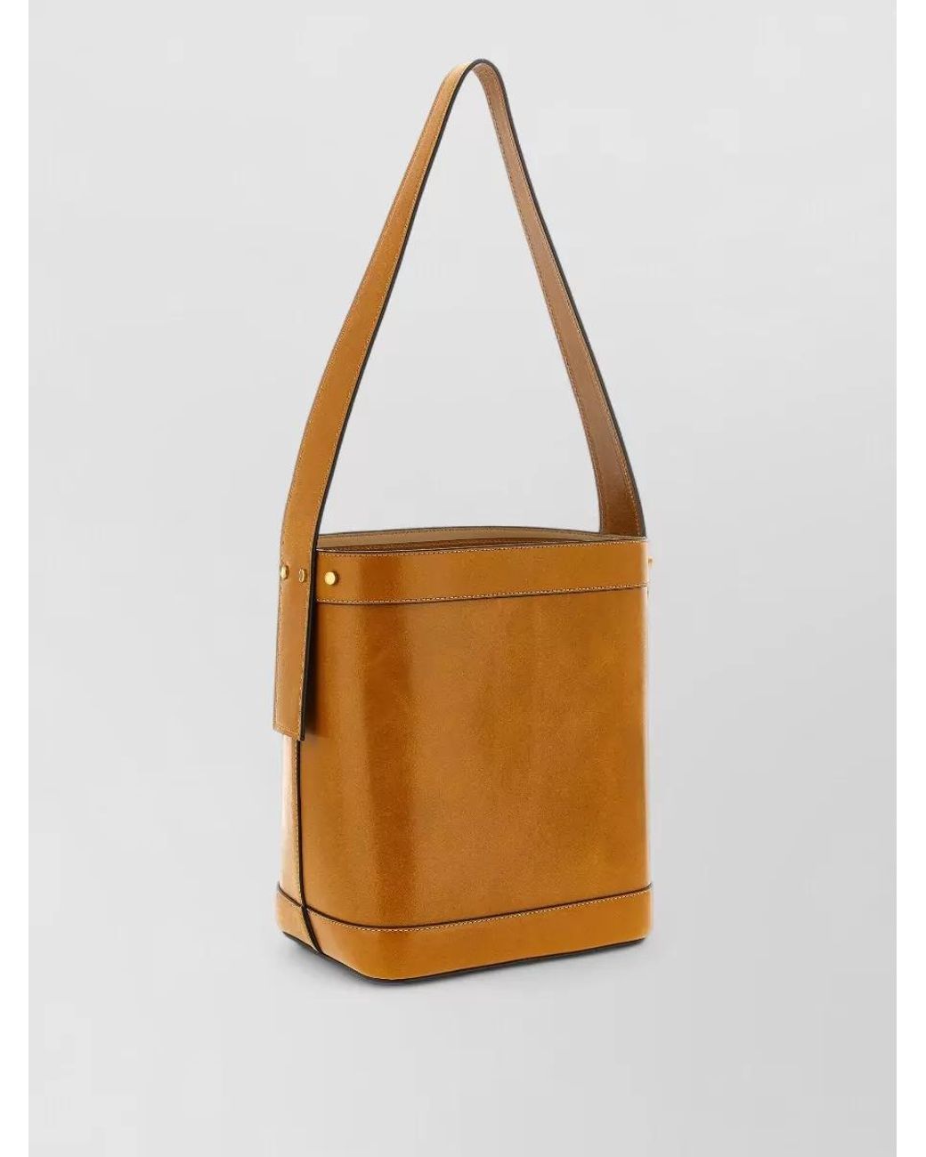 Versace White Small Leather Bucket Bag