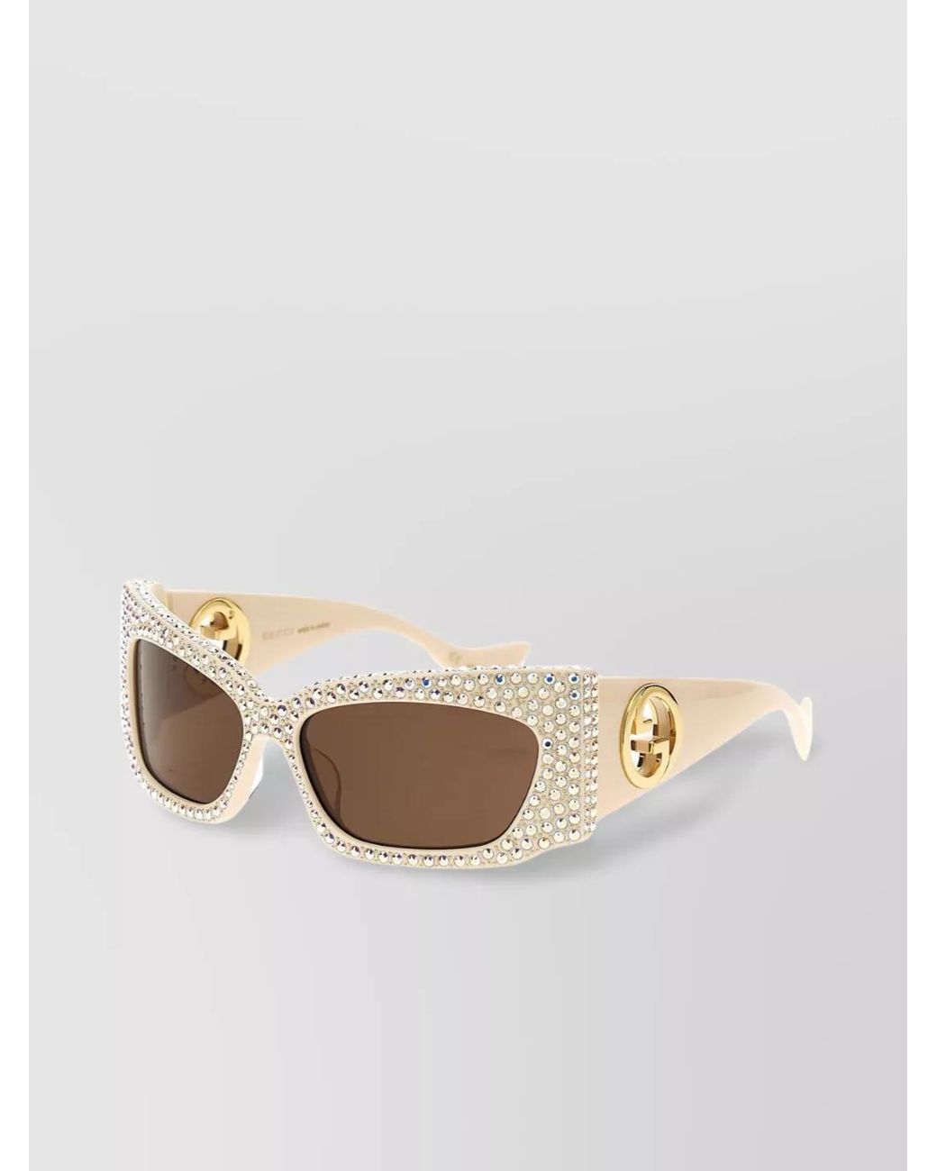 Gucci Natural Embellished Acetate Sunglasses