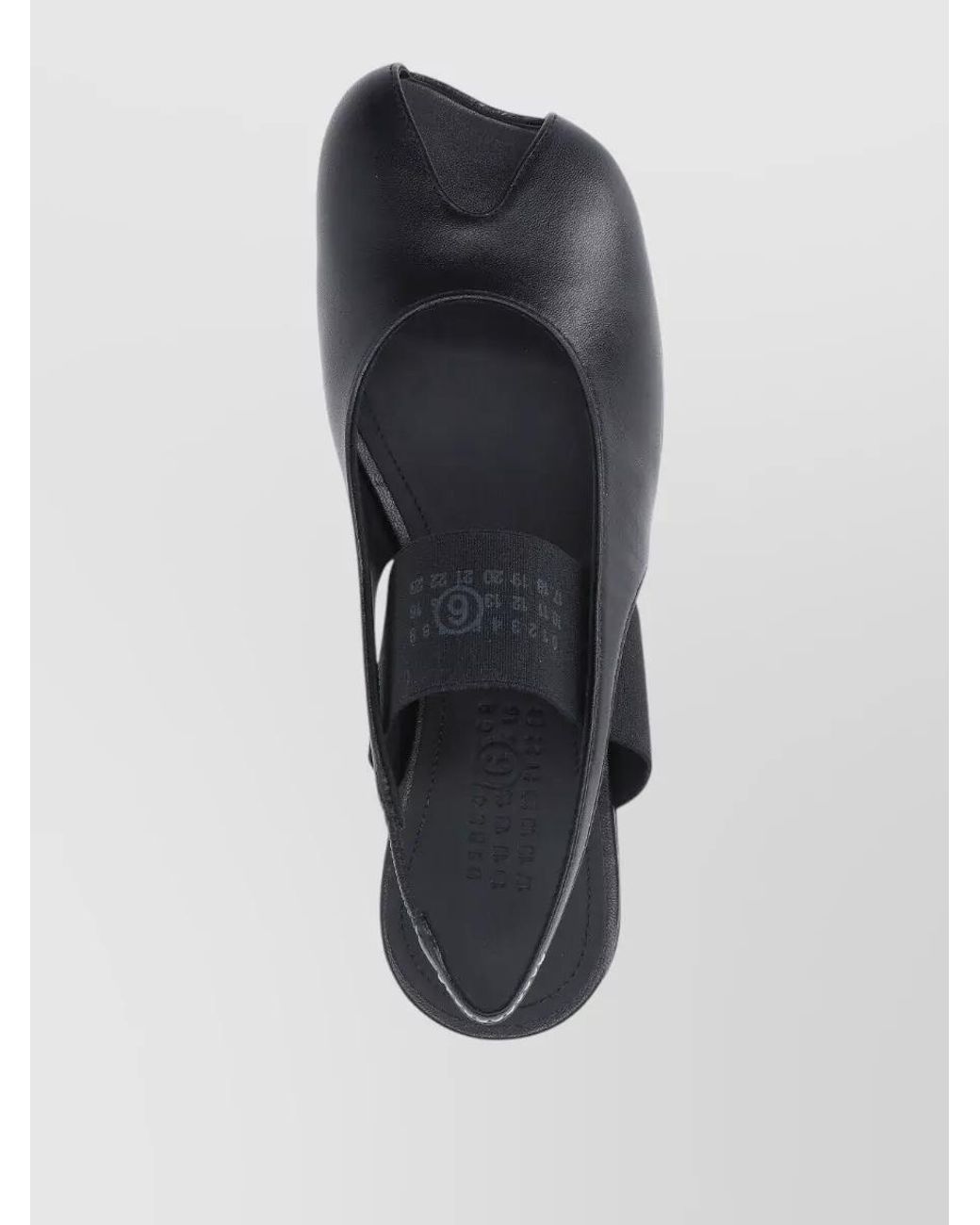 MM6 by Maison Margiela Black Leather Open-Toe Slingback Sandals