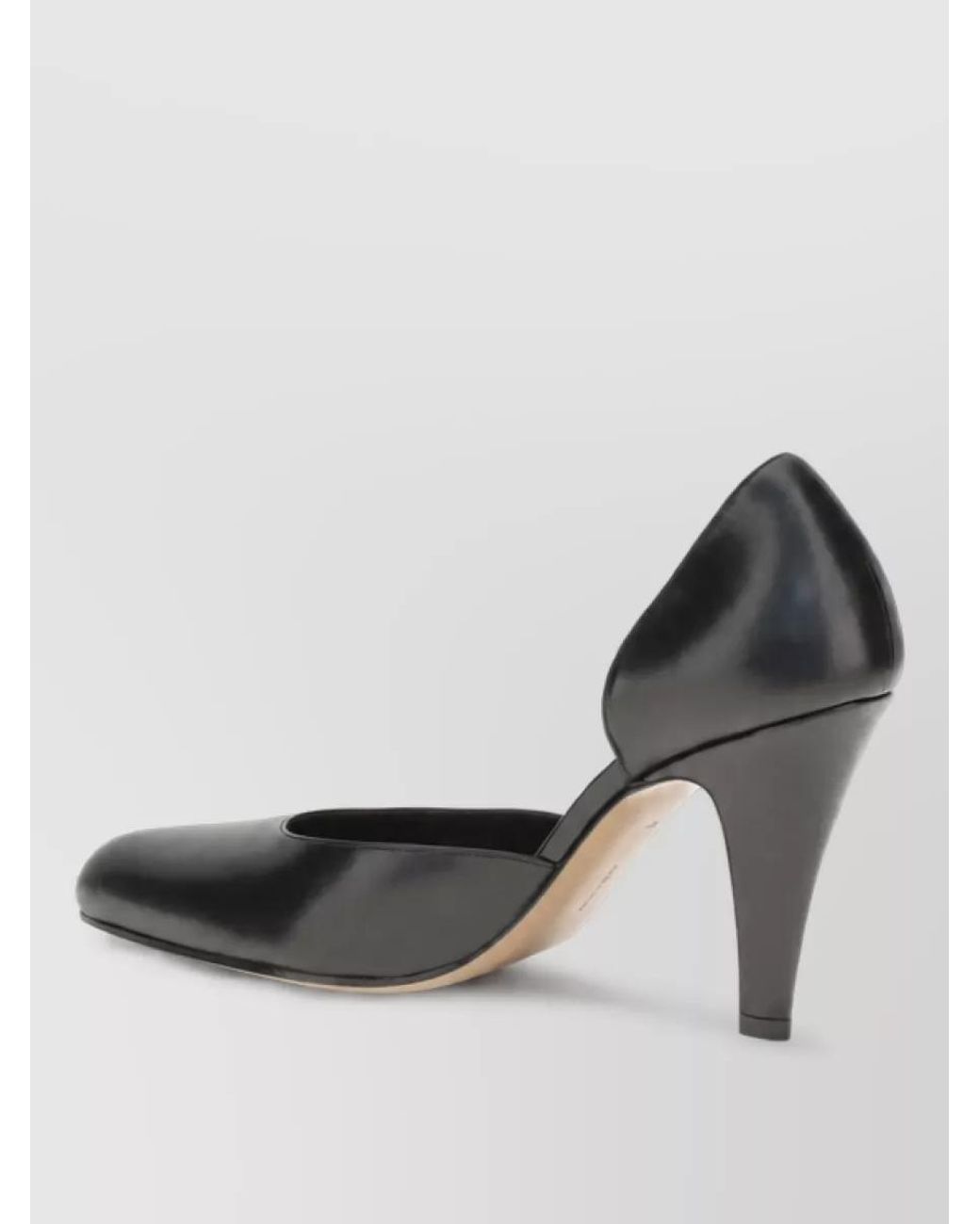 The Row Black Leather High Heel Pumps