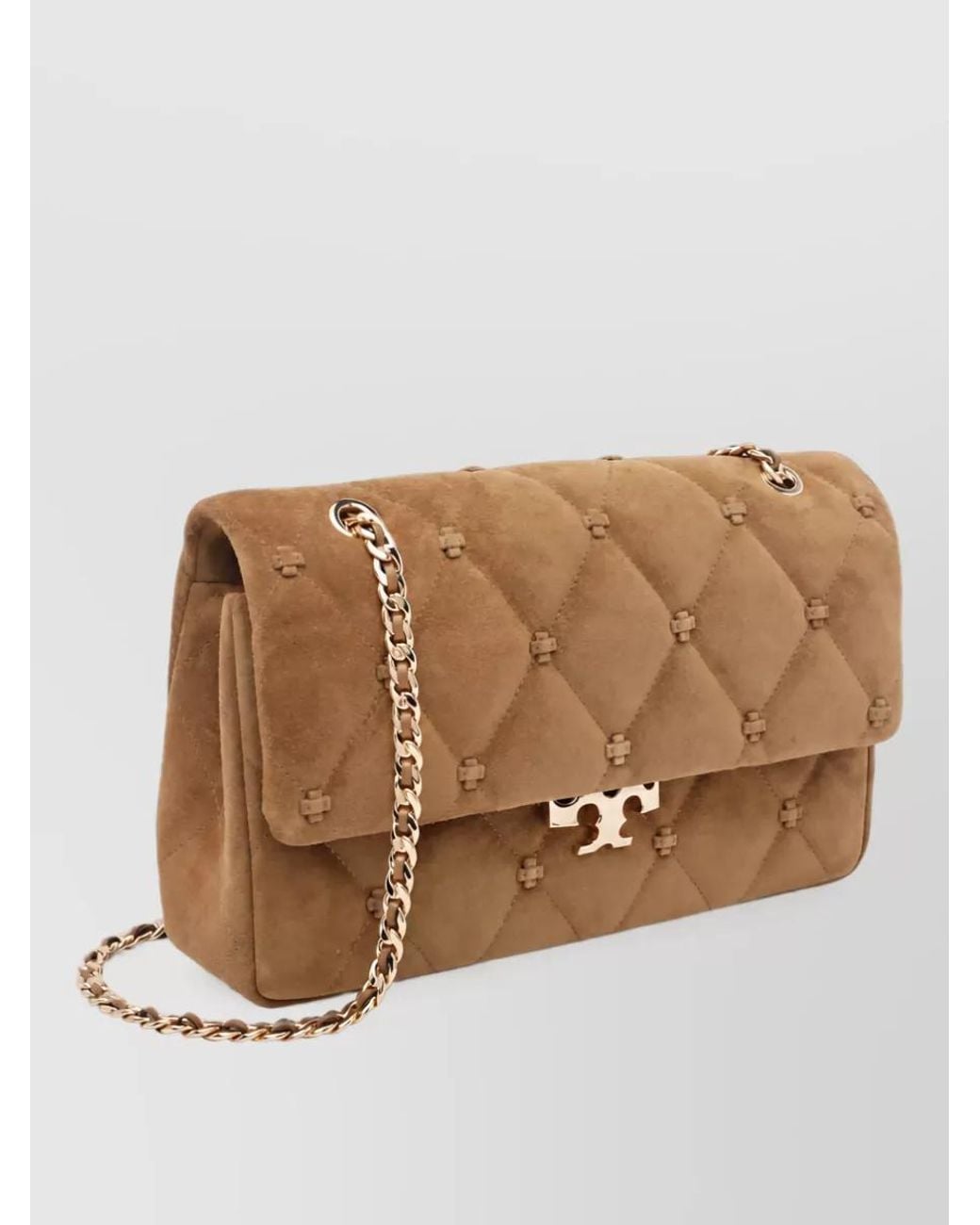 Tory Burch Brown Romy Suede Leather Clutch Bag