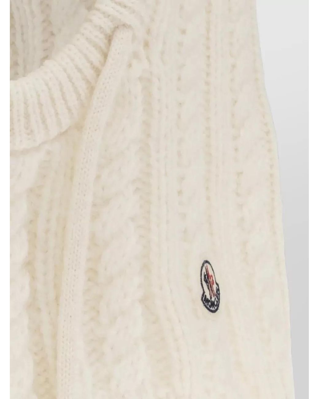 Moncler White Cable-Knit Ribbed Alpaca-Blend Balaclava