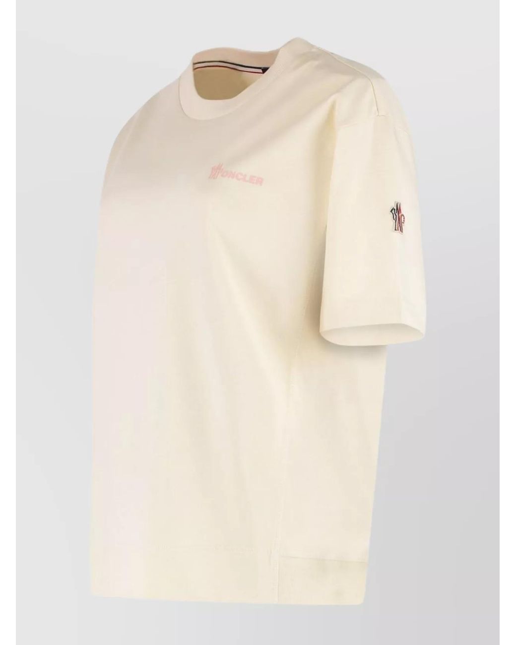 Moncler Natural Cotton Ribbed Crew-Neck T-Shirt