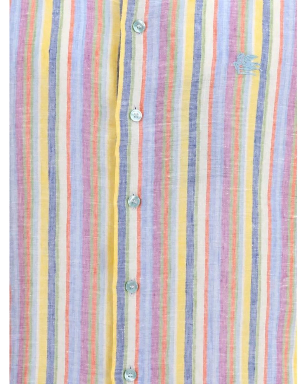 Etro White Linen Pattern Shirt for men