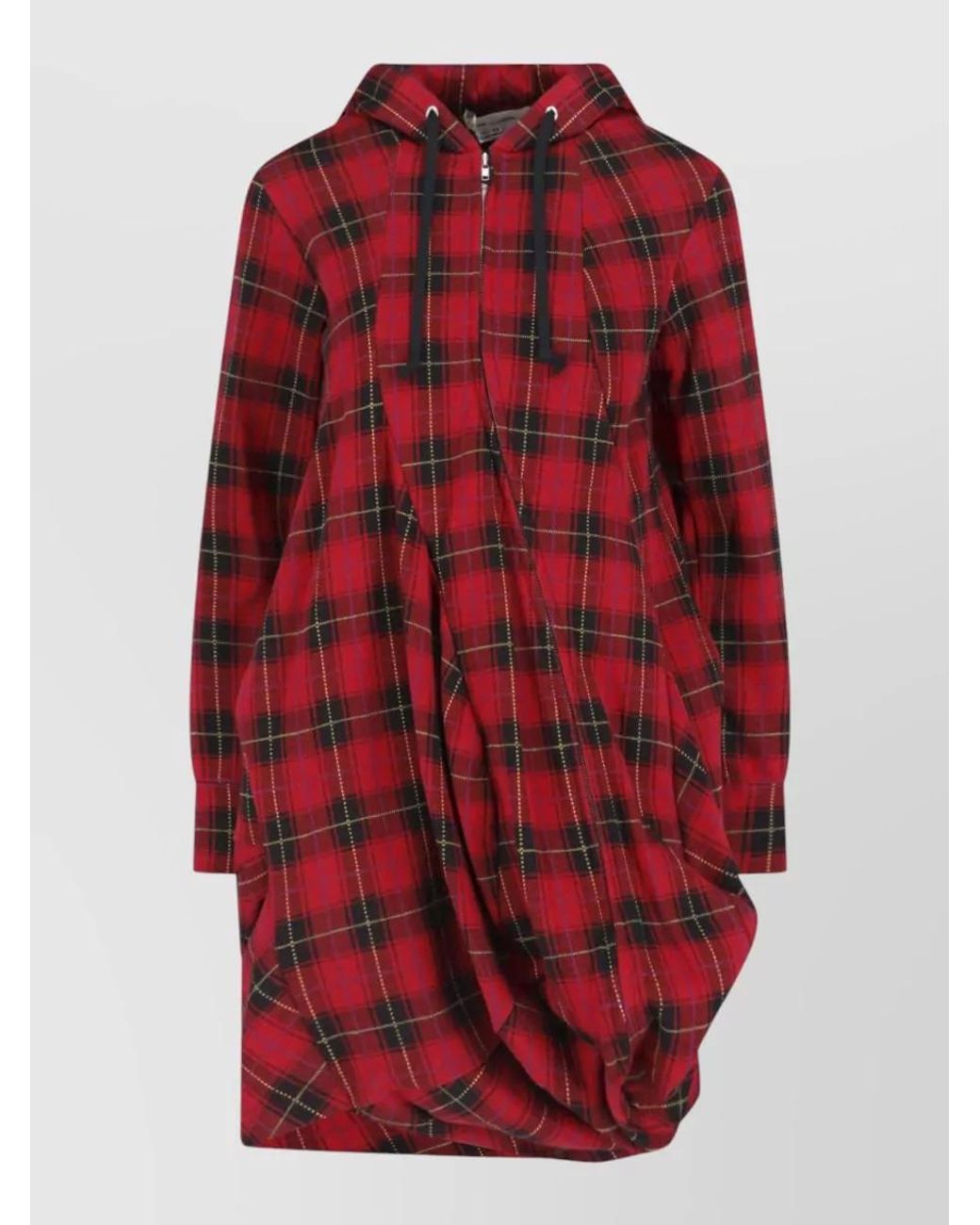 Comme des Garçons Red Knee-Length Single-Breasted Coat