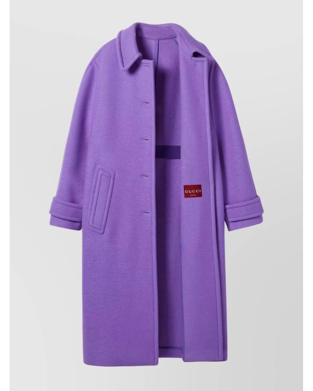 Gucci Purple Cashmere Wool Oversized Coat