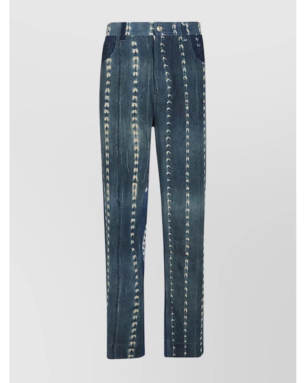 Wales Bonner Blue Tie-Dye Denim Wide-Leg Jeans for men