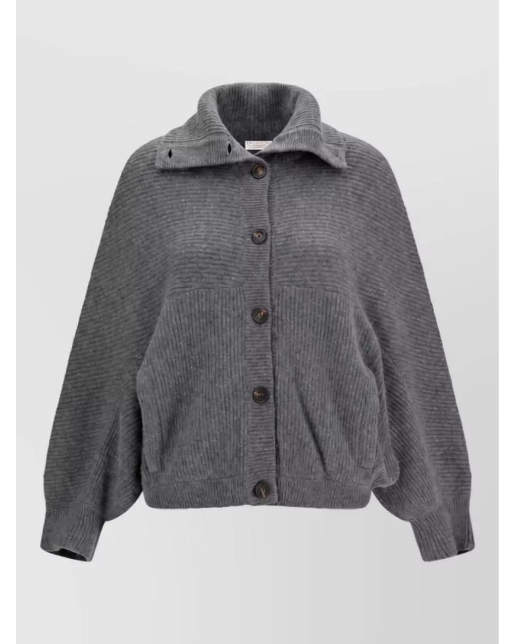 Brunello Cucinelli Gray Cashmere Cardigan