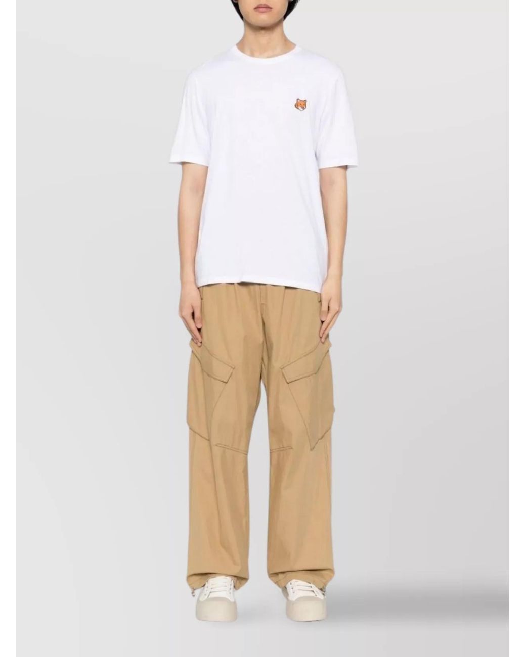 Maison Kitsuné White Organic Cotton Regular-Fit Fox Head T-Shirt for men