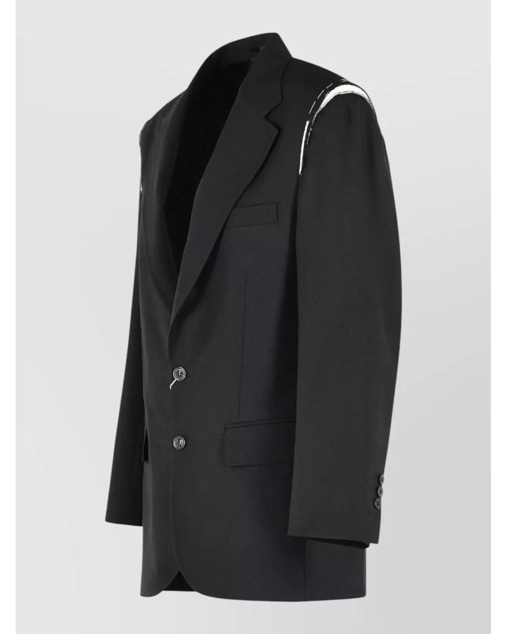 Maison Margiela Black Virgin Wool Single-Breasted Blazer