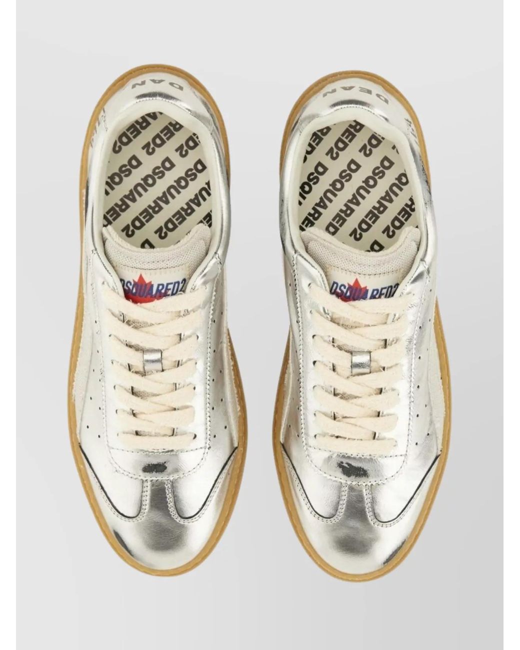 DSquared² Metallic Leather Low-Top Sneakers for men